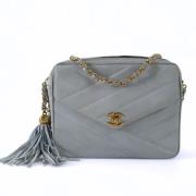 Pre-owned Suede crossbody-bags Chanel Vintage , Blue , Dames