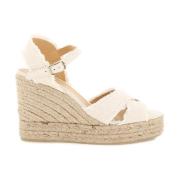 Gouden Lurex Sleehak Espadrilles Sandalen Castañer , White , Dames