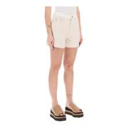 Kleur-Blok Denim Werkkleding Shorts Stella McCartney , White , Dames