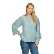 Elegante Shirt met Fijne Details 2-Biz , Blue , Dames