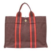 Pre-owned Canvas handbags Hermès Vintage , Red , Dames