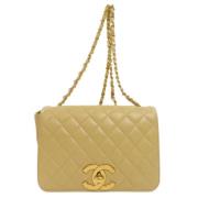 Pre-owned Leather chanel-bags Chanel Vintage , Beige , Dames