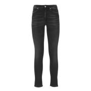 Zwarte katoenen jeans met zakken Dondup , Black , Dames