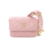 Pre-owned Leather chanel-bags Chanel Vintage , Pink , Dames