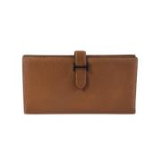 Pre-owned Leather wallets Hermès Vintage , Brown , Dames