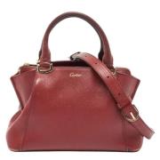 Pre-owned Leather handbags Cartier Vintage , Red , Dames