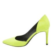 Pre-owned Leather heels Yves Saint Laurent Vintage , Yellow , Dames