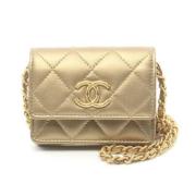 Pre-owned Leather chanel-bags Chanel Vintage , Yellow , Dames