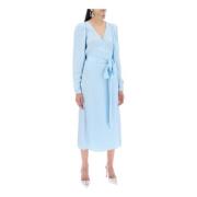 Polka Dot Midi Wikkeljurk Rotate Birger Christensen , Blue , Dames