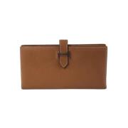 Pre-owned Leather wallets Hermès Vintage , Brown , Dames