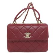 Pre-owned Leather chanel-bags Chanel Vintage , Red , Dames