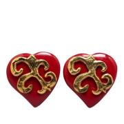 Pre-owned Metal earrings Yves Saint Laurent Vintage , Red , Dames