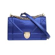 Pre-owned Leather dior-bags Dior Vintage , Blue , Dames