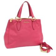 Pre-owned Leather handbags Miu Miu Pre-owned , Pink , Dames