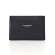 Pre-owned Leather wallets Yves Saint Laurent Vintage , Blue , Dames