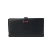 Pre-owned Leather wallets Hermès Vintage , Black , Dames