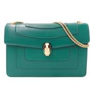 Pre-owned Leather shoulder-bags Bvlgari Vintage , Green , Dames