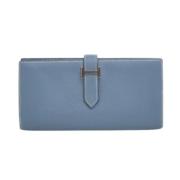 Pre-owned Leather wallets Hermès Vintage , Blue , Dames