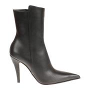 Zwarte Leren Laarzen Alexander McQueen , Black , Dames