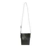 Groene Kalfsleren Mini Tas met Eclipse Sluiting Fabiana Filippi , Gree...