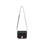 Zwarte Mini Messenger Tas met Draaisluiting Fabiana Filippi , Black , ...