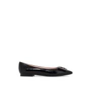 Glossy Patent Leather Ballerina Flats Roger Vivier , Black , Dames