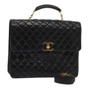 Pre-owned Leather chanel-bags Chanel Vintage , Black , Dames