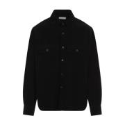 Diep Vervaagd Zwart Overshirt Saint Laurent , Black , Heren