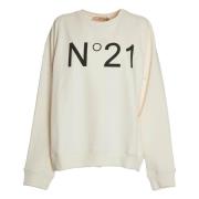 Elegante Crewneck Sweatshirt in Melk N21 , Beige , Dames