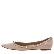 Pre-owned Leather flats Valentino Vintage , Beige , Dames