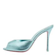 Pre-owned Leather sandals Christian Louboutin Pre-owned , Blue , Dames