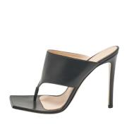 Pre-owned Leather sandals Gianvito Rossi Pre-owned , Black , Dames