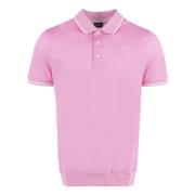 Katoenen Polo Shirt Geribbelde Randen Paul & Shark , Pink , Heren