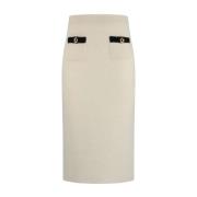 Witte Alpaca Gebreide Midi Rok Alessandra Rich , White , Dames