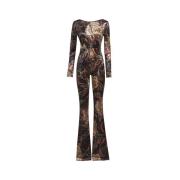 Grijze Paisley Print Jumpsuit Jurk Etro , Multicolor , Dames