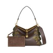 Bruine Bloemen Geborduurde Vela Tas Etro , Brown , Dames