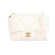 Pre-owned Leather chanel-bags Chanel Vintage , White , Dames