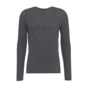 Geborduurde crew neck gebreide trui Hannes Roether , Gray , Heren