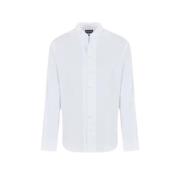 Witte Koreaanse Kraag Lange Mouw Overhemd Emporio Armani , White , Her...