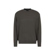 Chimera Wol Crew-neck Sweater Emporio Armani , Gray , Heren