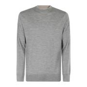 Tipping Crew Neck Sweater Eleventy , Gray , Heren