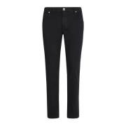 Stretch Denim 5-Pocket Broek Eleventy , Black , Heren