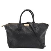 Pre-owned Leather totes Burberry Vintage , Black , Dames