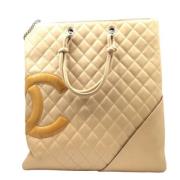 Pre-owned Leather chanel-bags Chanel Vintage , Beige , Dames