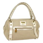 Pre-owned Leather handbags Burberry Vintage , Beige , Dames