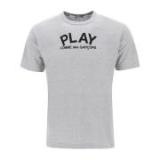 Logo Print Unisex Katoenen T-shirt Comme des Garçons Play , Gray , Her...