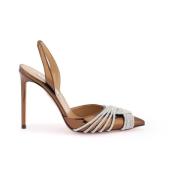 Kristal Detail Slingback Pumps Aquazzura , Gray , Dames