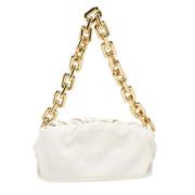 Pre-owned Leather pouches Bottega Veneta Vintage , White , Dames