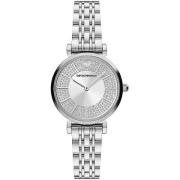 Elegante zilveren dameshorloge met kristallen Emporio Armani , Gray , ...