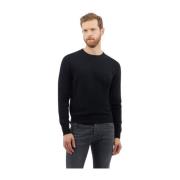 Wol en Kasjmier Trui met Ronde Hals Brooks Brothers , Black , Heren